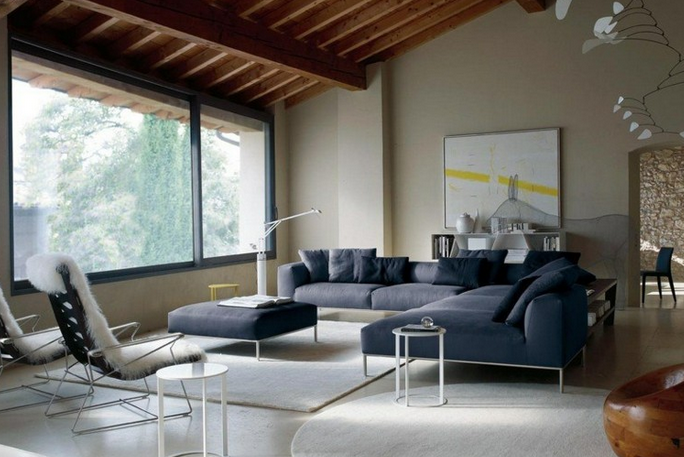 Salon sofa lejos ventanas